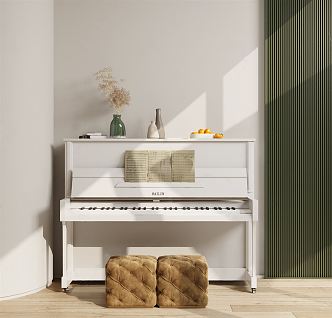 White Piano Modern Piano 3d model