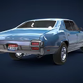 Blue Retro Classic Car Featuring Sleek Design And Shiny Finish