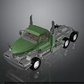 Green Semi Truck Model With Silver Cab And Black Wheels Design