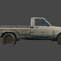 Worn Out Pickup Truck With Rust Scratches And Old Tires Overall Appearance