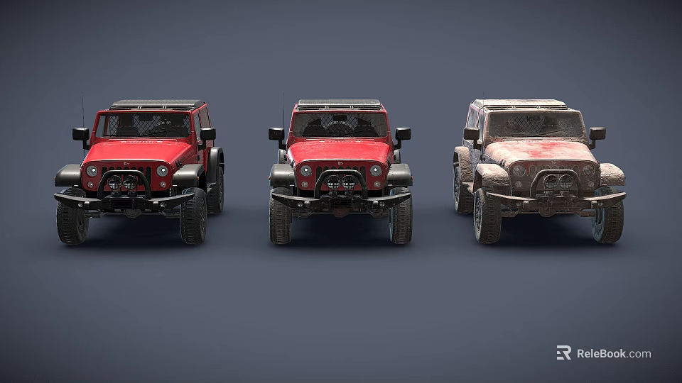 Three Military Weaponized Off Road Vehicles For Army Tactical Operations And Transport 3d model 