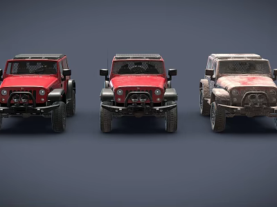 Three Military Weaponized Off Road Vehicles For Army Tactical Operations And Transport 3d model