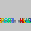 Colorful 3D Sport Health Letters Design With Business Theme And Creative Visuals