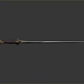 Medieval Decorative Sword With Brown Handle Silver Blade And Golden Ornamental Guard
