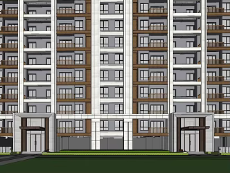 modern residential building 3d model