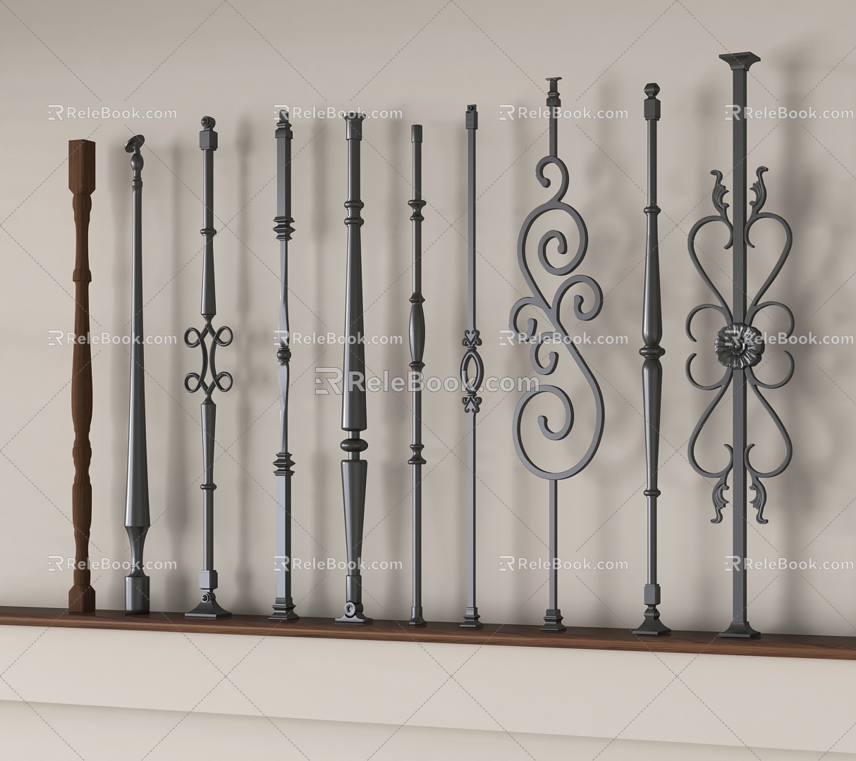 American Handrail Railing Stair Handrail 3d model