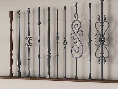 American Handrail Railing Stair Handrail 3d model