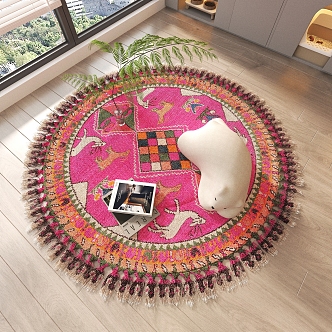 American Round Carpet 3d model