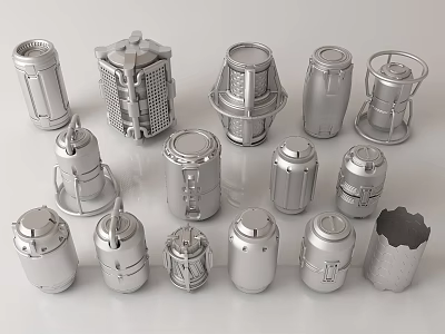 Collection of Metal Hardware Components with Various Shapes for Industrial Use 3d model