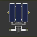 High Tech Weapon Device Integrated With Blue Solar Panels And White Support Structure