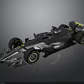 Black Formula Race Car With Sleek Aerodynamic Body And Yellow Tires