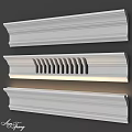 White Decorative Architectural Mouldings With LED Strip And Various Designs