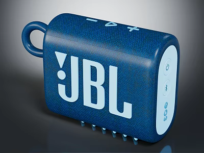 JBL Blue Portable Bluetooth Speaker with Hook Design for Wireless Audio Playback 3d model