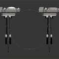 Industrial Mechanical Components With Metal Stands Circular Panels And Cables