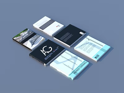 Stylish Books Magazines Collection With Diverse Cover Designs And Colorful Patterns 3d model