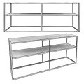 Modern White Metal Frame Display Shelves With Open Multiple Tiers For Retail Showcase Use
