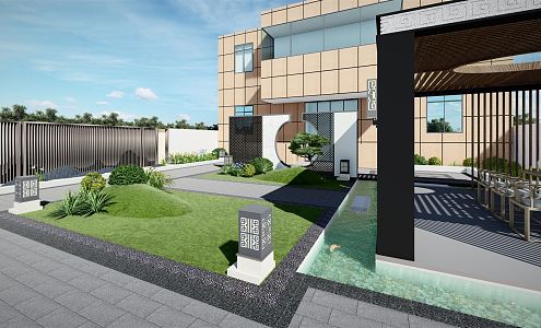 New Chinese Garden Roof Garden 3d model