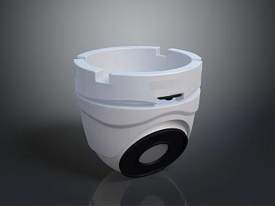 Modern White Cylindrical Computer Peripheral With Black Base And Sleek Compact Design 3d model