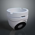 Modern White Cylindrical Computer Peripheral With Black Base And Sleek Compact Design