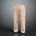 Beige High Waisted Pleated Straight Leg Pants Featuring Comfortable Fit And Classic Style