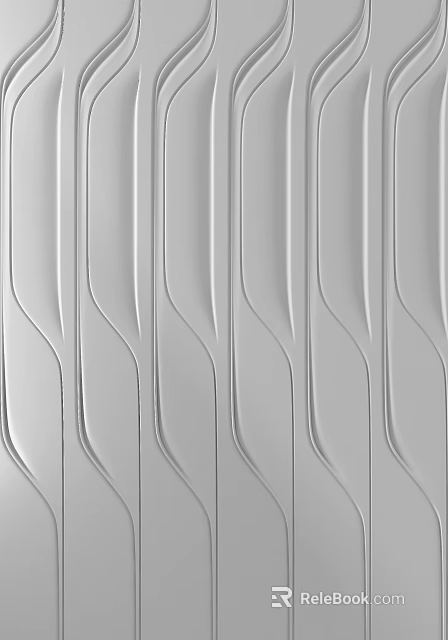 Silver Metal Panels With Wavy Texture For Modern Decorative Surface Design 3d model