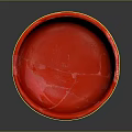 Vibrant Red Bowl Shaped Sculpture with Smooth Surface and Glossy Finish