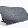 Black Solar Panel With Stand For Household Solar Power Generation Appliance 3d model