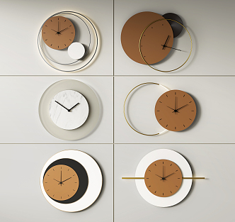 Modern clock wall clock wall decoration 3d model