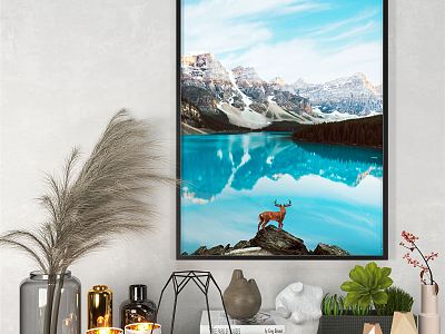 modern landscape painting decorative painting 3d model