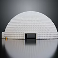 White Rounded Dome Tent With Textured Exterior And Entrance In Indoor