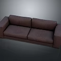 Modern Brown Leather Sofa Furniture With Simple Design And Smooth Upholstery