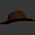 Classic Brown Cowboy Hat With Wide Brim And Vintage Leather Like Texture