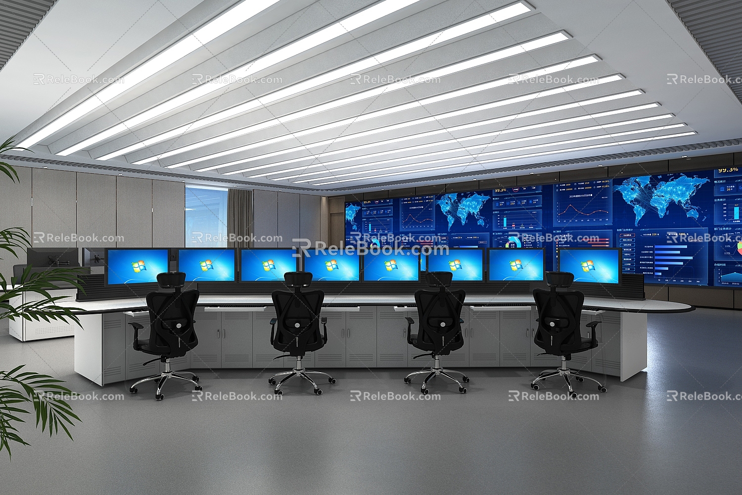 Command Room Military Command Hall Command Center Monitoring Room Control Center Command Center Operational Command Room Operational Center Monitoring Room Bank 3d model