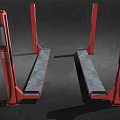 Red Heavy Duty Column Type Car Lift With Stable Platform Structure 3d model