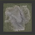 Detailed 3D Terrain Model Featuring Mountainous Snow Covered Peaks And Green Lowlands