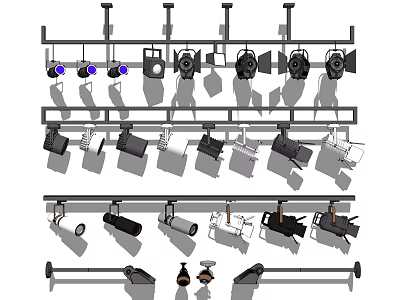Modern Ceiling Downlights And Adjustable Spotlights For Home And Commercial Lighting 3d model