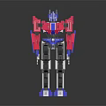 Colorful Building Block Robot Model With Blue Red And White Mechanical Design