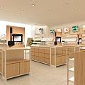 Skin care specialty store cosmetics counter image brand display iron wood combined with pastoral style 3d model