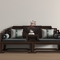 New Chinese-style Lohan Bed 3d model