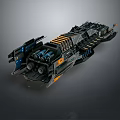 Futuristic Interstellar Spaceship Design With Advanced Multi Engine And Detailed Armored Structure