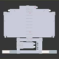 Transparent 3D Model of Industrial Platform Structure With Steps Red Markers and Walkway