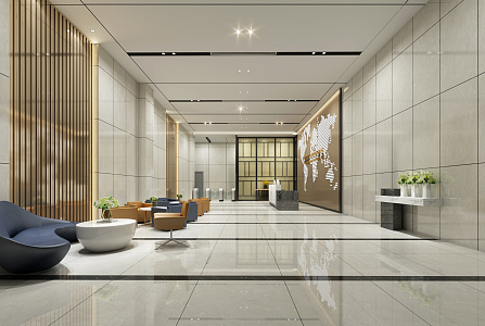 Modern Hall Lobby 3d model