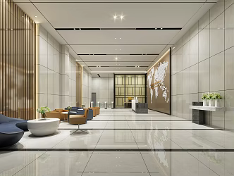 Modern Hall Lobby 3d model