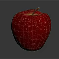 Juicy Fresh Red Apple With Water Drops On Shiny Smooth Surface