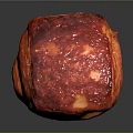 Vibrant Red Strawberry Cube With Textured Surface And Shiny Appearance