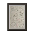 Framed Abstract Paintings With Curved Lines Dots And Neutral Tones
