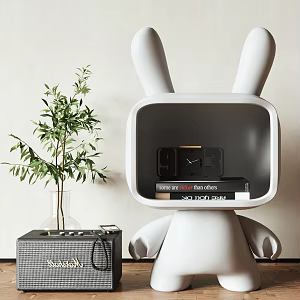 Children's Bedside Table Cartoon Side Table Floor-Standing Ornaments Locker Cream Style Small Side Table Rabbit Side Table 3d model