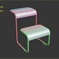 Modern Metallic Shiny Chair With Sleek Backrest And Seat Structure