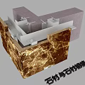 Modern node wall stone process node 3d model