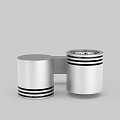 Modern Silver Wall Lamp With Cylindrical Design And Black Stripes